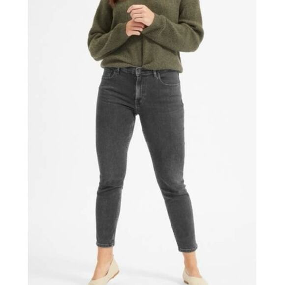 EVERLANE Gray Mid Rise Vintage Wash‎ Skinny Ankle Denim Jeans Size 32 Regular - Picture 1 of 11